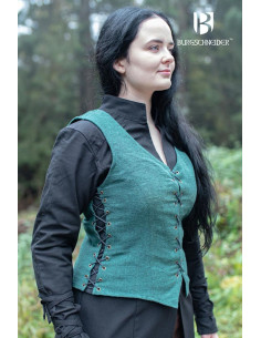 Medieval peasant vest Marian, green color
