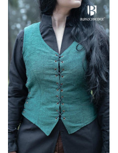 Medieval peasant vest Marian, green color 2