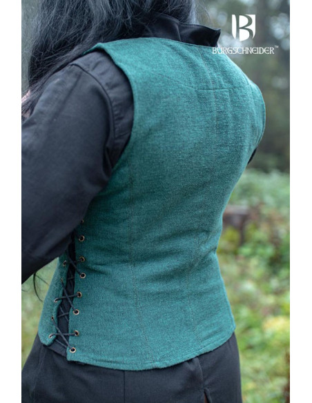 Medieval peasant vest Marian, green...