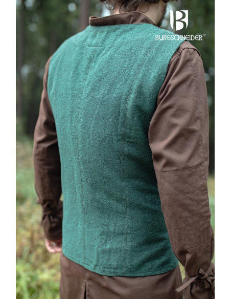Medieval peasant vest Maron, green color Medieval peasant vest Maron, green color