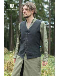 Medieval peasant vest Maron, black color