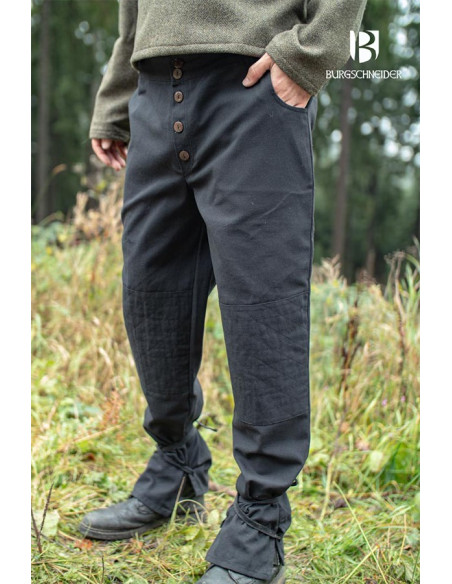 Kergon medieval pants, black cotton