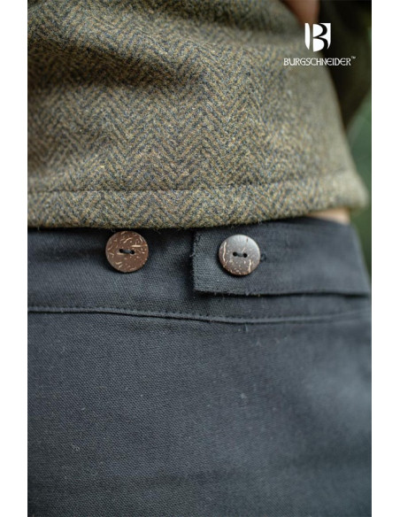 Kergon medieval pants, black cotton