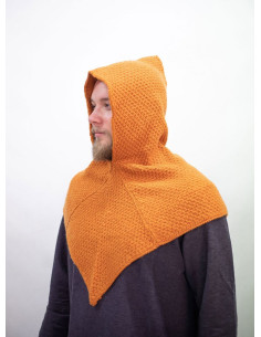 Medieval gugel knitted in wool 2