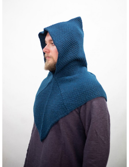 Medieval gugel knitted in wool Medieval gugel knitted in wool