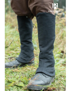 Medieval greaves in Nares cotton, black color