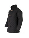 Padded medieval gambeson, black color