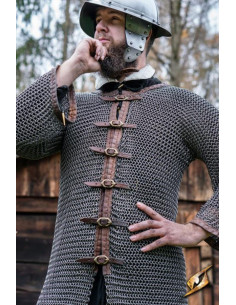 Medieval Chainmail Coif of Captain with Natural Finish -... 2
