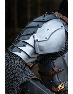 Medieval shoulder pads Dreki model, Polished-Epic Dark