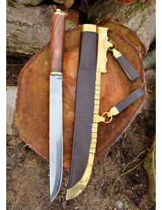 Viking Seax knife with leather sheath 2