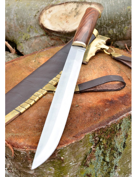 Viking Seax knife with leather sheath