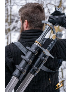 Tahalí double for back in black