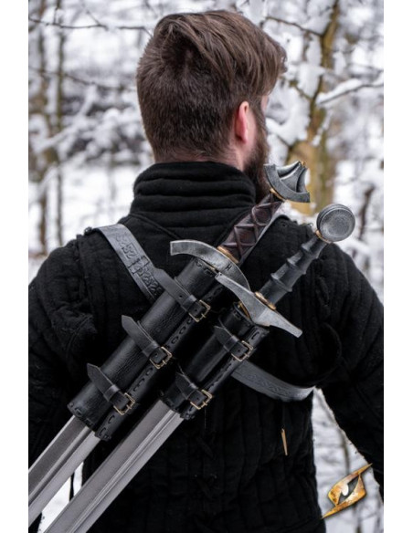 Tahalí double for back in black