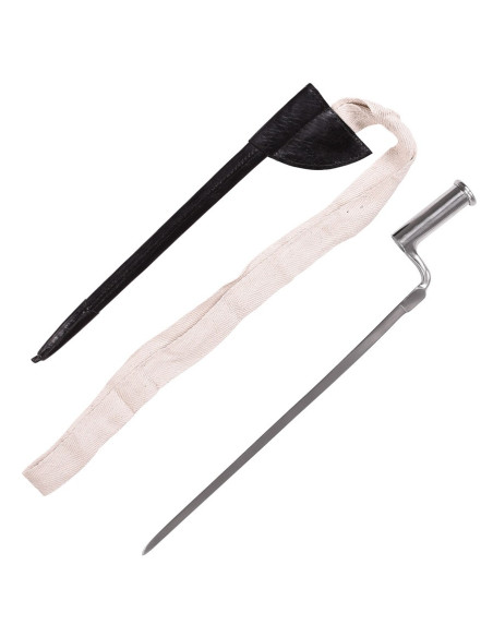 Brown Bess rifle bayonet, with scabbard