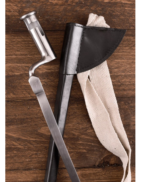 Brown Bess rifle bayonet, with scabbard