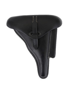 Bandolier for German pistol P38, black leather