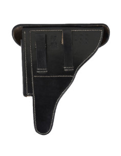 Bandolier for German pistol P38, black leather 2