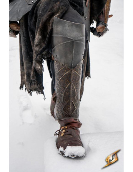 Orc Raider Steel Greaves, LARP