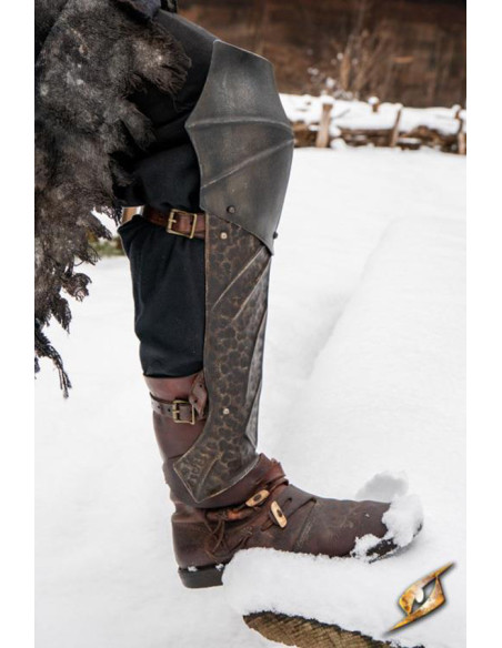 Orc Raider Steel Greaves, LARP