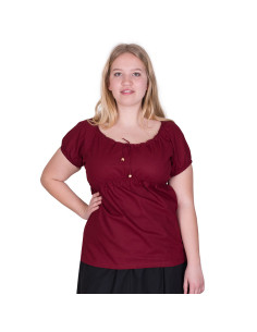 Aren medieval short-sleeved blouse, red color