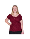 Aren medieval short-sleeved blouse, red color