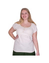 Aren short-sleeved medieval blouse, natural white color