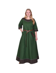Medieval cotton dress model Gesine, green