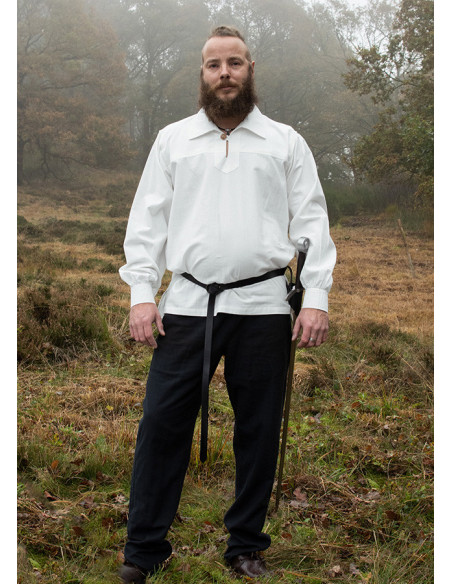 White medieval shirt with Gotz button