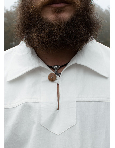 White medieval shirt with Gotz button