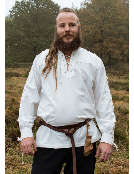 White medieval shirt with ties Corvin... White medieval shirt with ties Corvin...
