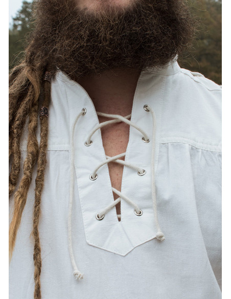 White medieval shirt with ties Corvin... White medieval shirt with ties Corvin...