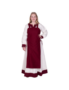 Viking apron Tina in cotton, red wine color