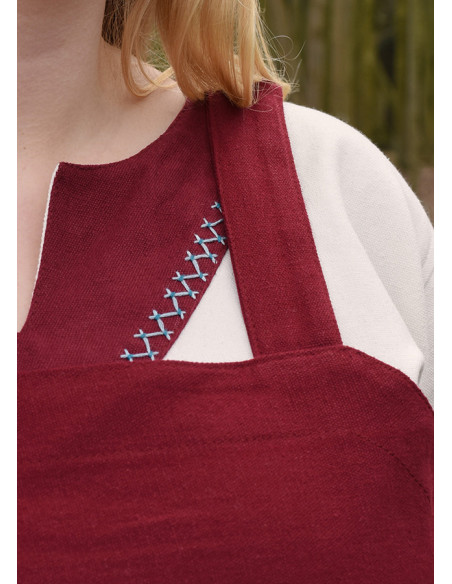 Viking apron Tina in cotton, red wine... Viking apron Tina in cotton, red wine...