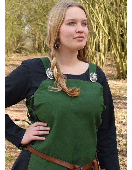 Viking apron Tina in cotton, green color Viking apron Tina in cotton, green color