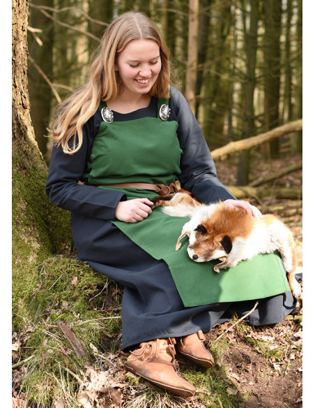 Viking apron Tina in cotton, green color Viking apron Tina in cotton, green color