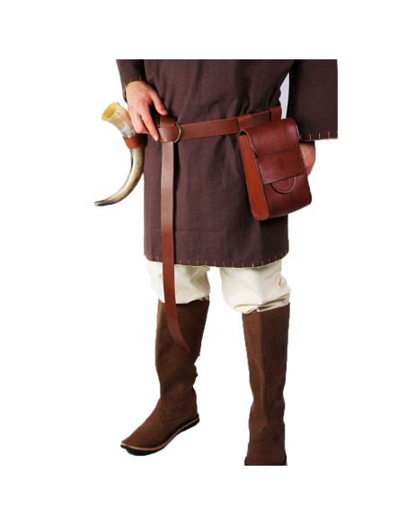 Medieval leather belt bag