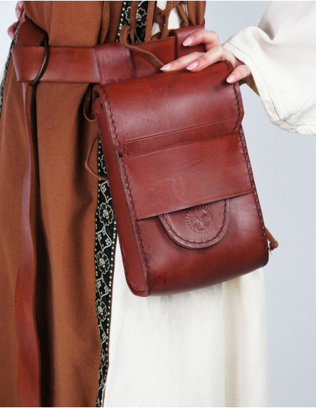 Medieval leather belt bag
