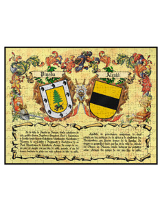 Framed puzzle Heraldic Shields 2 Surnames