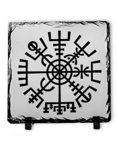 Viking Vegvisir on Slate Stone (20x20 cms.)