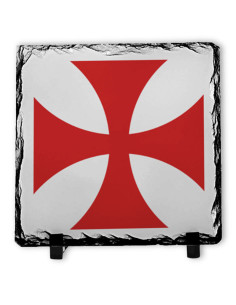 Templar Cross Pate on Slate Stone (20x20 cms.)