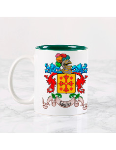 Personalized mug with the Heraldic Coat of Arms of 1 Surname