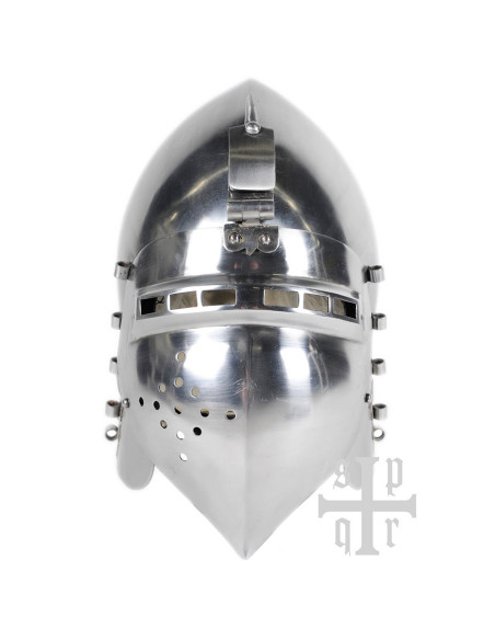 Functional medieval steel basin with...