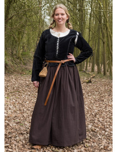 Griselda medieval jacket in Suede, black color 2