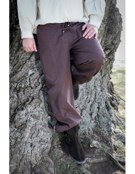 Gerold medieval trousers, brown color