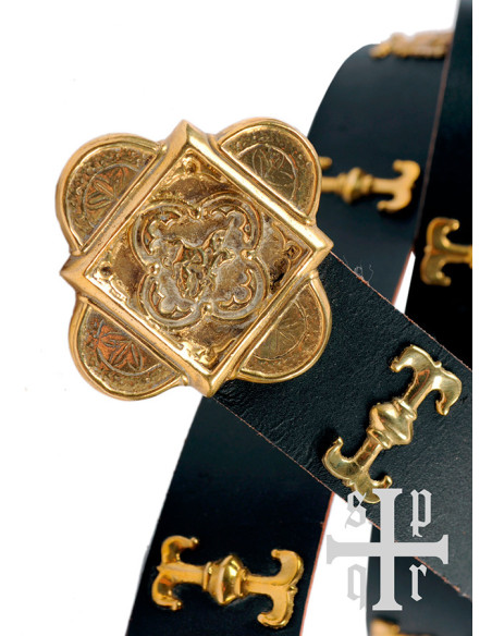 Saint George medieval belt in black...