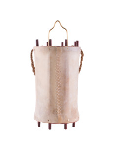 Medieval lantern-lantern in wood and natural leather 2