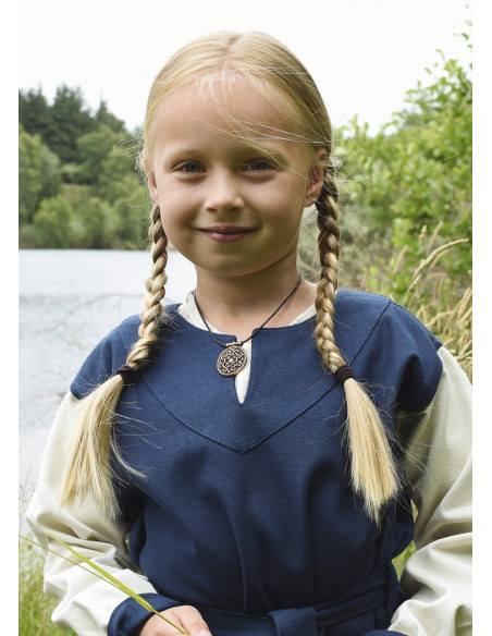 Viking dress girl, Solveig blue-white