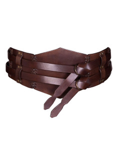 Dark Brown Unisex Medieval Leather Double Belt