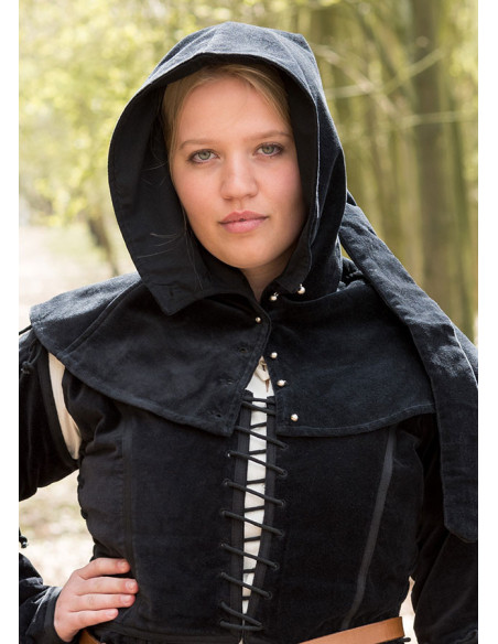 Mirella medieval hood-gugel in black... Mirella medieval hood-gugel in black...