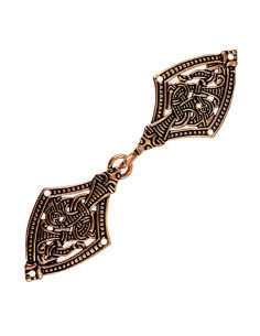 Viking cloak closure brooch Borre brass finish